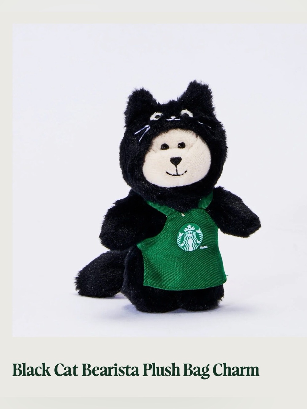 🔴 Starbucks Black Cat Bearista Plush Bag Charm